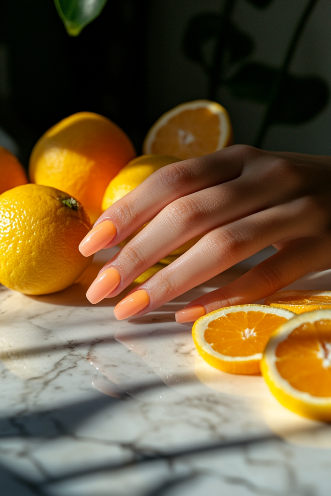 Updated French Manicure Summer 2025 Modern French manicure with ombré tips and metallic edges in neutral tones.